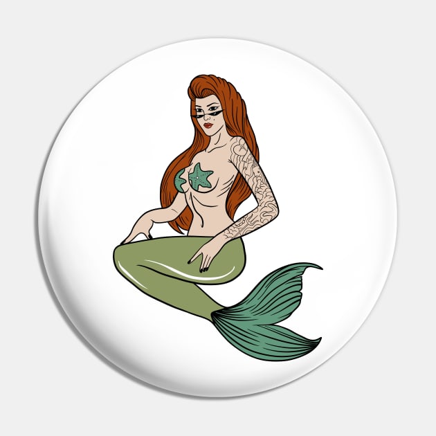 Tattooed mermaid Pin by SYLPAT