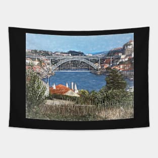 Louís1 Bridge Porto as  Digital Art Tapestry