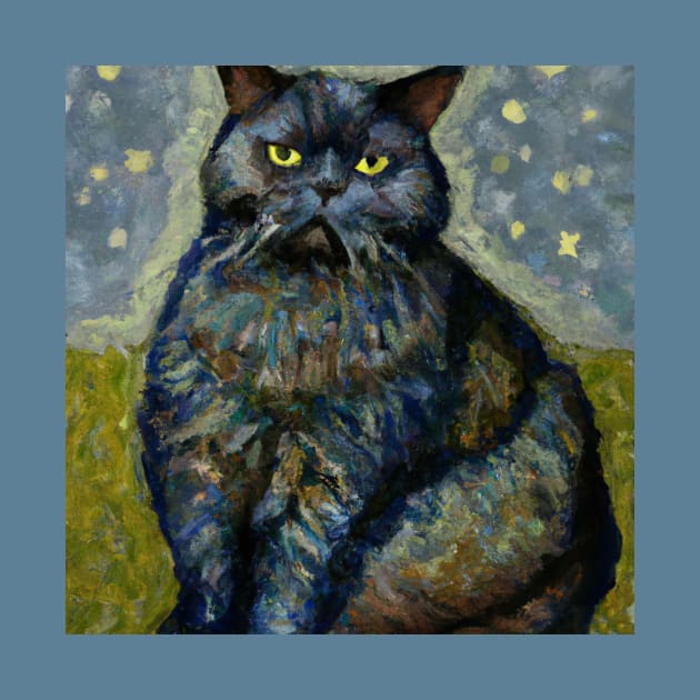 Cat Portrait in the style of Van Gogh by Star Scrunch