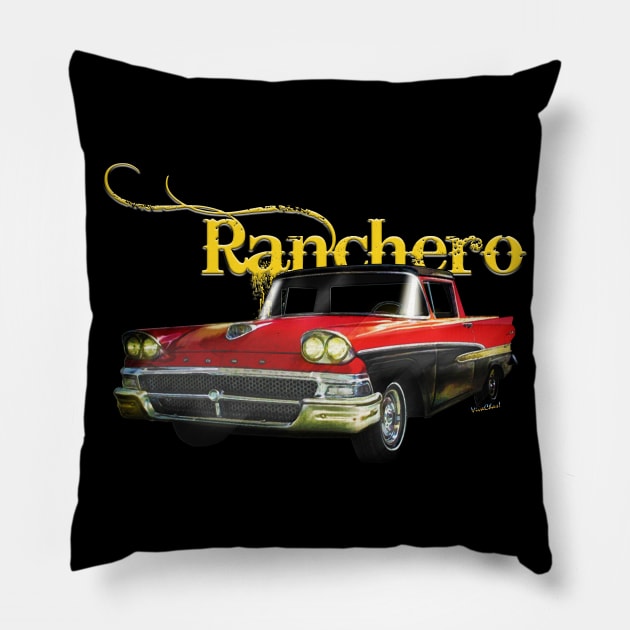 1958 Ford Ranchero Pillow by vivachas