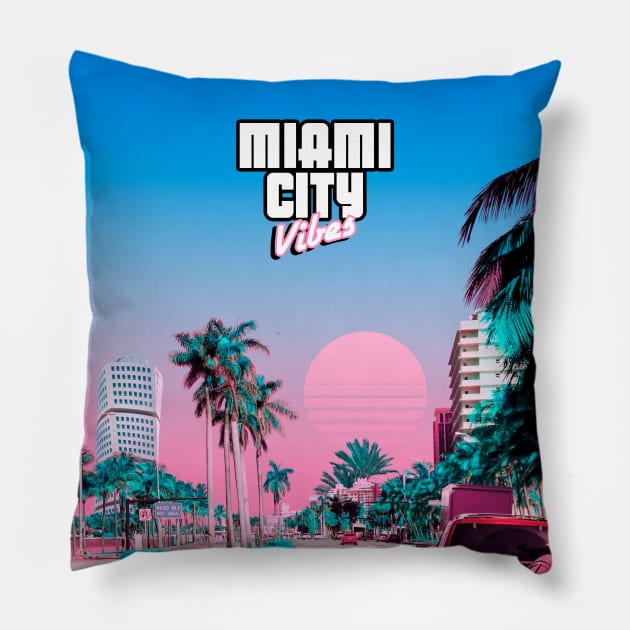 Miami City (GTA: VC) Pillow by Yagedan