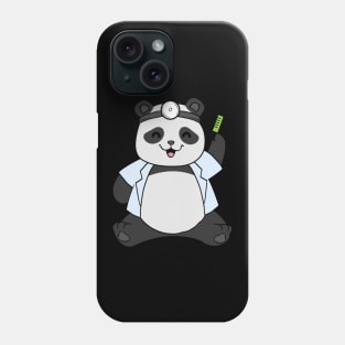 Funny panda as a doctor Phone Case