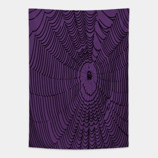 Artistic Halloween Spider Web Cobweb Doodle In Black Tapestry