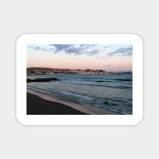 View to Pozzuoli from Lucrino Beach during sunset Magnet