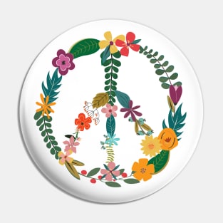 Floral Peace Sign Pin