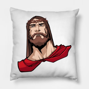 Jesus Superhero Portrait Pillow