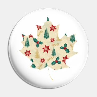 Christmas Retro Floral Pattern Pin