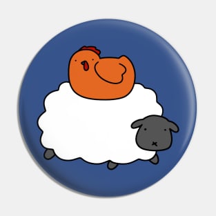 Sheep and Red Chicken Pin