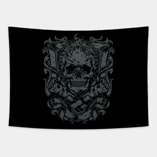 Fire Skull MMA Tapestry