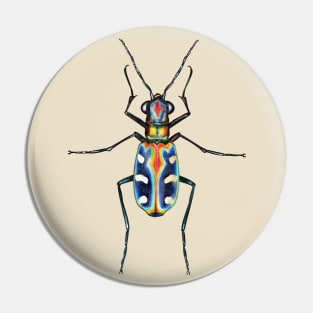 Six-Spotter Tiger Beetle Art Pin