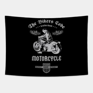 The Bikers Code, Brotherhood Motorcycle, T-shirt for Men, MotorCycle Rider Tee, Biker Dad Gift Tapestry