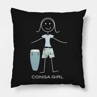 Funny Womens Conga Player Pillow