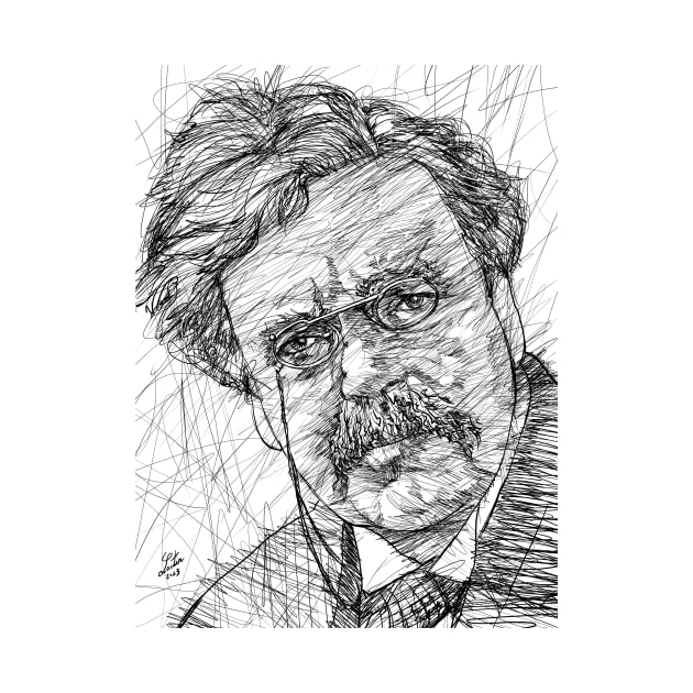 G. K. CHESTERTON ink portrait .3 by lautir