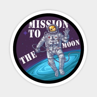 Funny Mission To The Moon Doge-1 Dogecoin Hodl Crypto Magnet