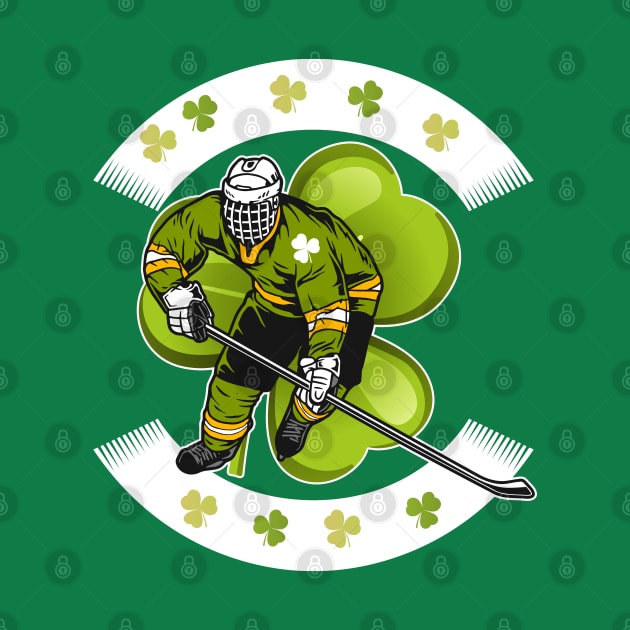 Ice Hockey Shamrock Clover St Patricks Day Hockey Irish Boys by Marcekdesign