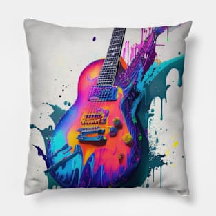 PAINT DRIPPING GUITAR Pillow