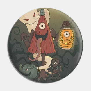 Japanese Yokai Tsukomogami Halloween Party Pin