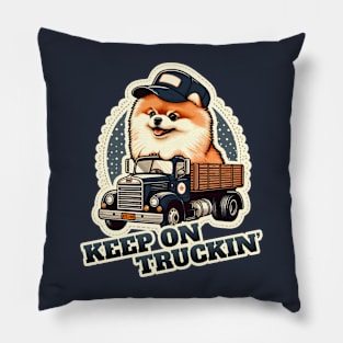 Pomeranian truck driver Pillow