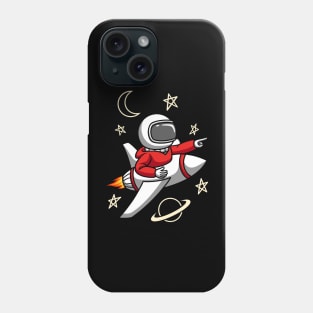 Astronaut Riding Rocket Phone Case