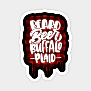 Beard, Beer & Buffalo Plaid Magnet