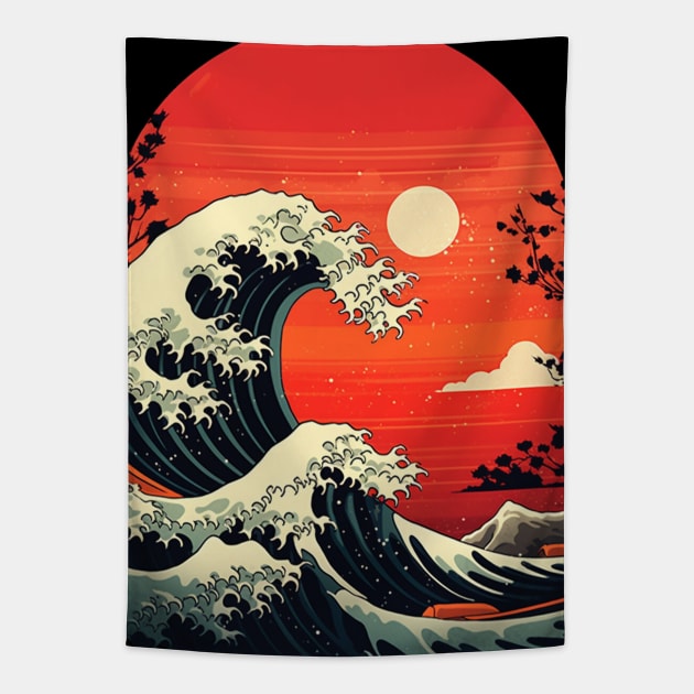 A sunny greeting from Ukishiro: An ocean symphony with endless waves and extraordinary land views Tapestry by Yurii