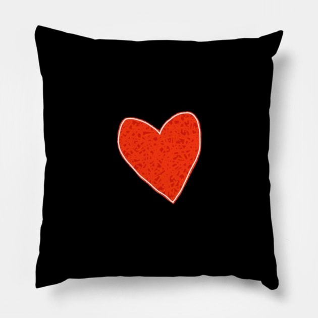 Small Red Textured Heart Pillow by ellenhenryart