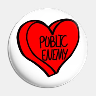 Public Enemy Red Heart Pin