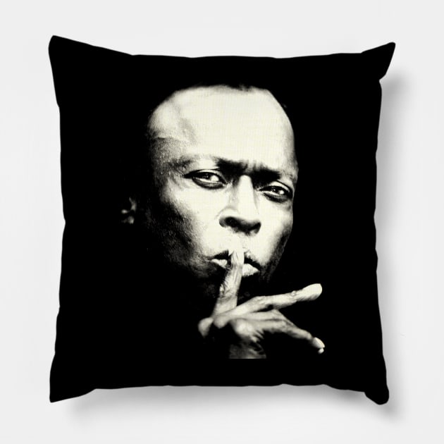 90s Miles Davis Pillow by Cataleyaa