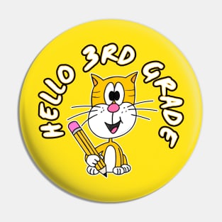 Hello 3rd Grade Cat Back To School 2022 Pin