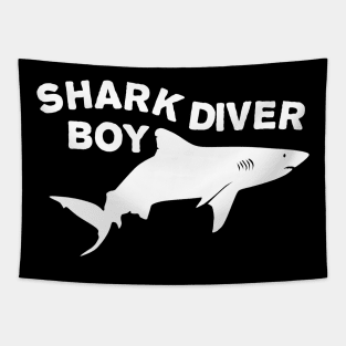 Shark Diver Boy Tapestry