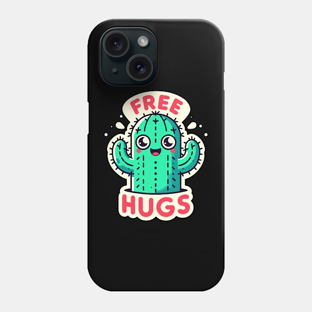 Happy Free Hugs Prickly Cactus Phone Case by SubtleSplit