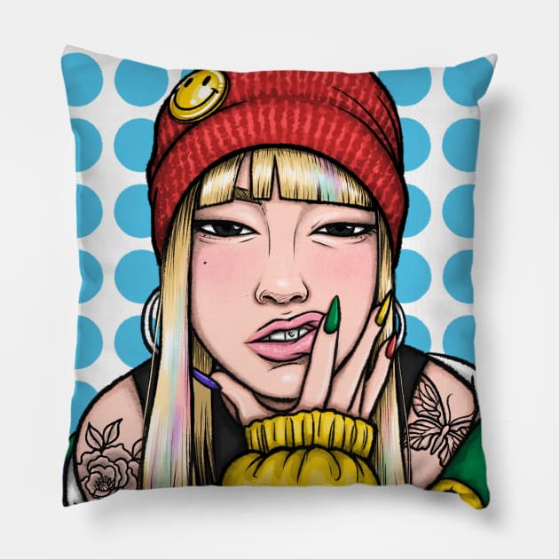 SWAG KOREAN CHARCOAL'S GIRL Pillow by CHARCOAL