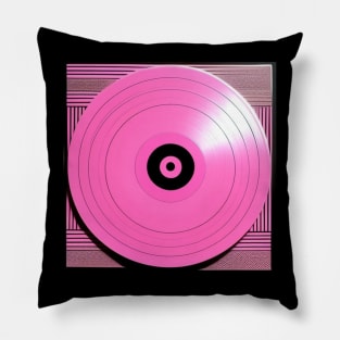 Aesthetic Pink Vinyl 80s Record Store Merch Pillow