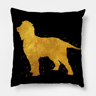 Irish water spaniel golden art Pillow