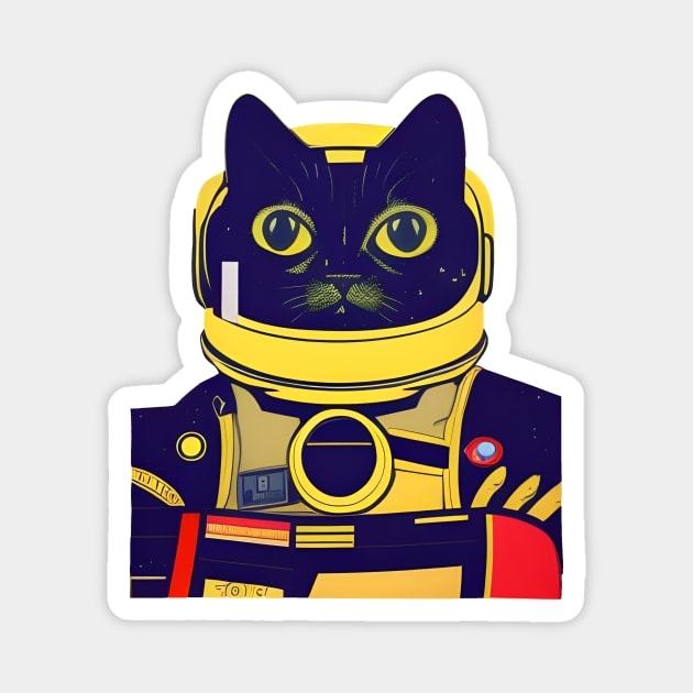 Astronaut Cat Magnet by Purrestrialco