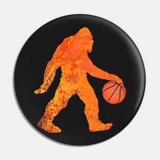 Basketball Bigfoot, Funny Sasquatch Baller Pin