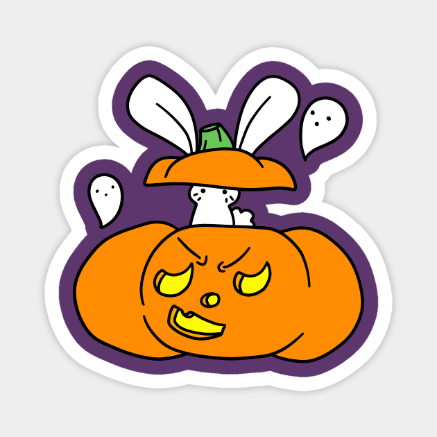 Jack O Lantern Bunny Magnet by saradaboru