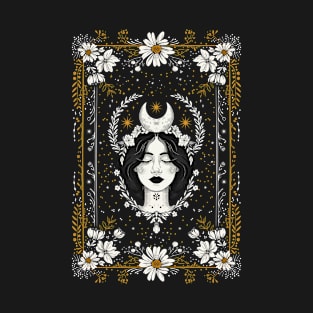 Moon Goddess - Witchy Celestial Tarot Art T-Shirt