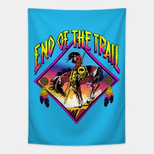 Native American End of The Trail 80's Style Colours Tapestry