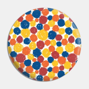 Painted Dots Blue Yellow Red Orange Pin