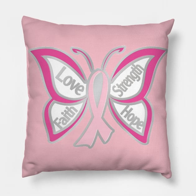 Breast Cancer Awareness Ribbon T-shirt and things Pillow by NiquesPlace