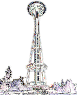 Seattle Space Needle edges Magnet