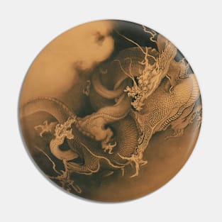 Dragons In The Clouds Japanese Vintage Art Pin