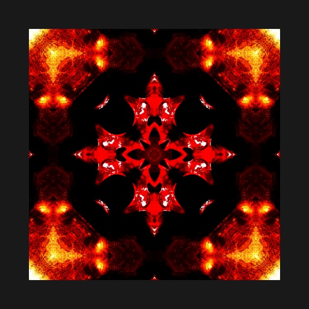 Ominous Red Kaleidoscope pattern (Seamless) 22 by Swabcraft