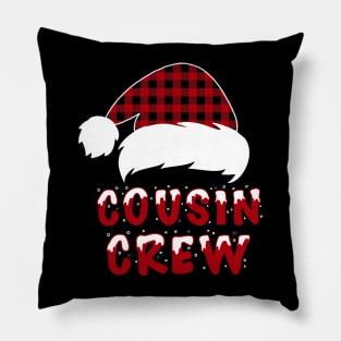 Cousin Crew Red Plaid Santa Hat Family Matching Christmas Pajama Pillow