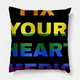 pride: fix your heart america Pillow