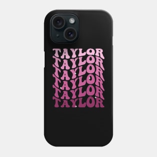 TAYLOR First Name Girl Retro Groovy Birthday Phone Case