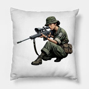 Sniper Girl Pillow