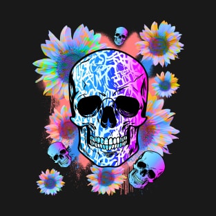 skull flowers T-Shirt