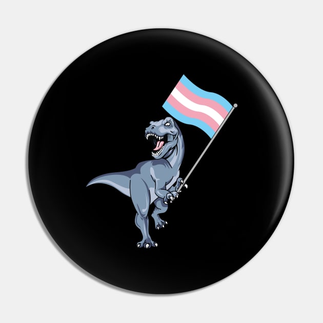 Trans Dinosaur Pride Flag LBGT+ Gay Lesbian T-Rex Rainbow Pin by Shirtsurf